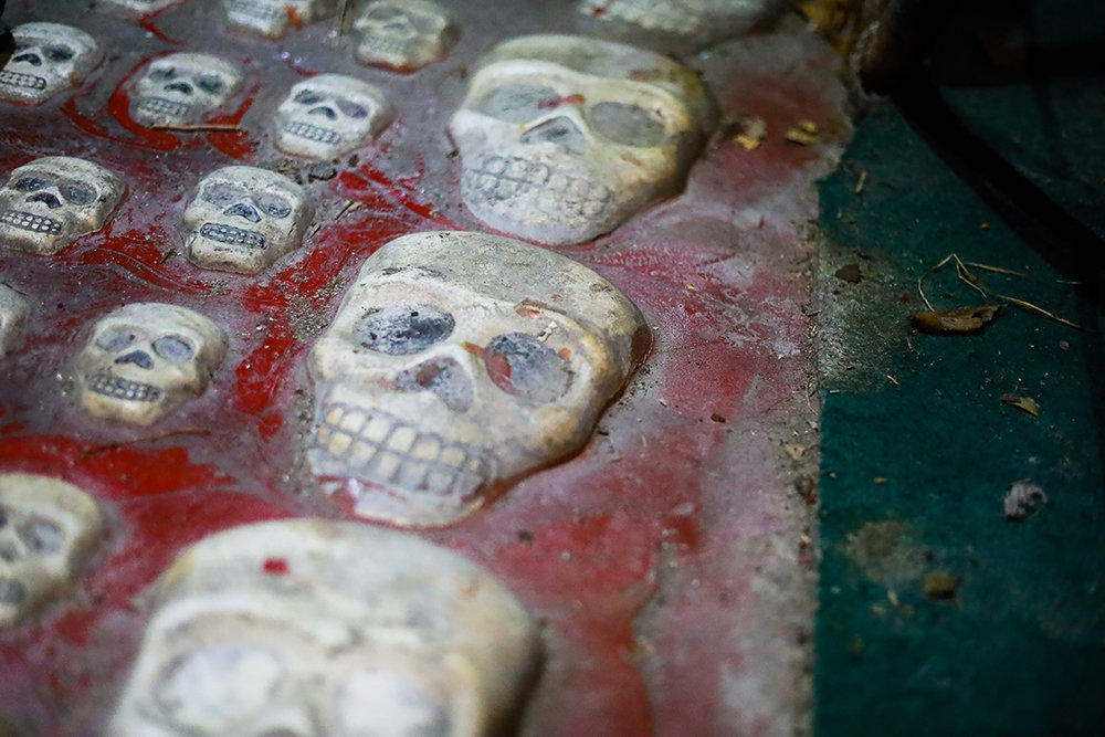 Handmade details are part of the walls, ceilings and floors of the haunted attraction.